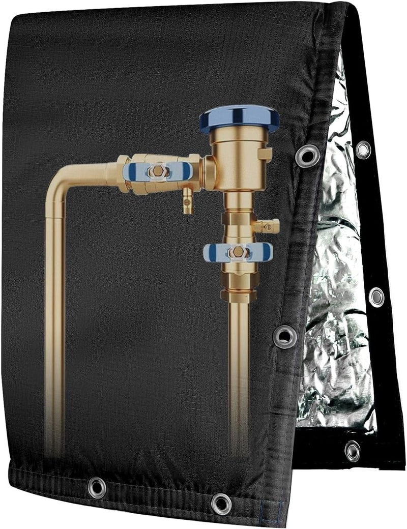Adamoss Backflow Preventer Insulated Cover (5F) 6-Layer Fabric Pipe Insulation Cover, 16" W x 26" H, Freeze Protection, UV Coated,Water Well Pump Covers and Sprinkler Valve Covers Winter Freeze Protection - Image 1